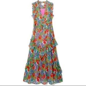 Banjanan Floral Maxi Dress - Blue, Red, Green
